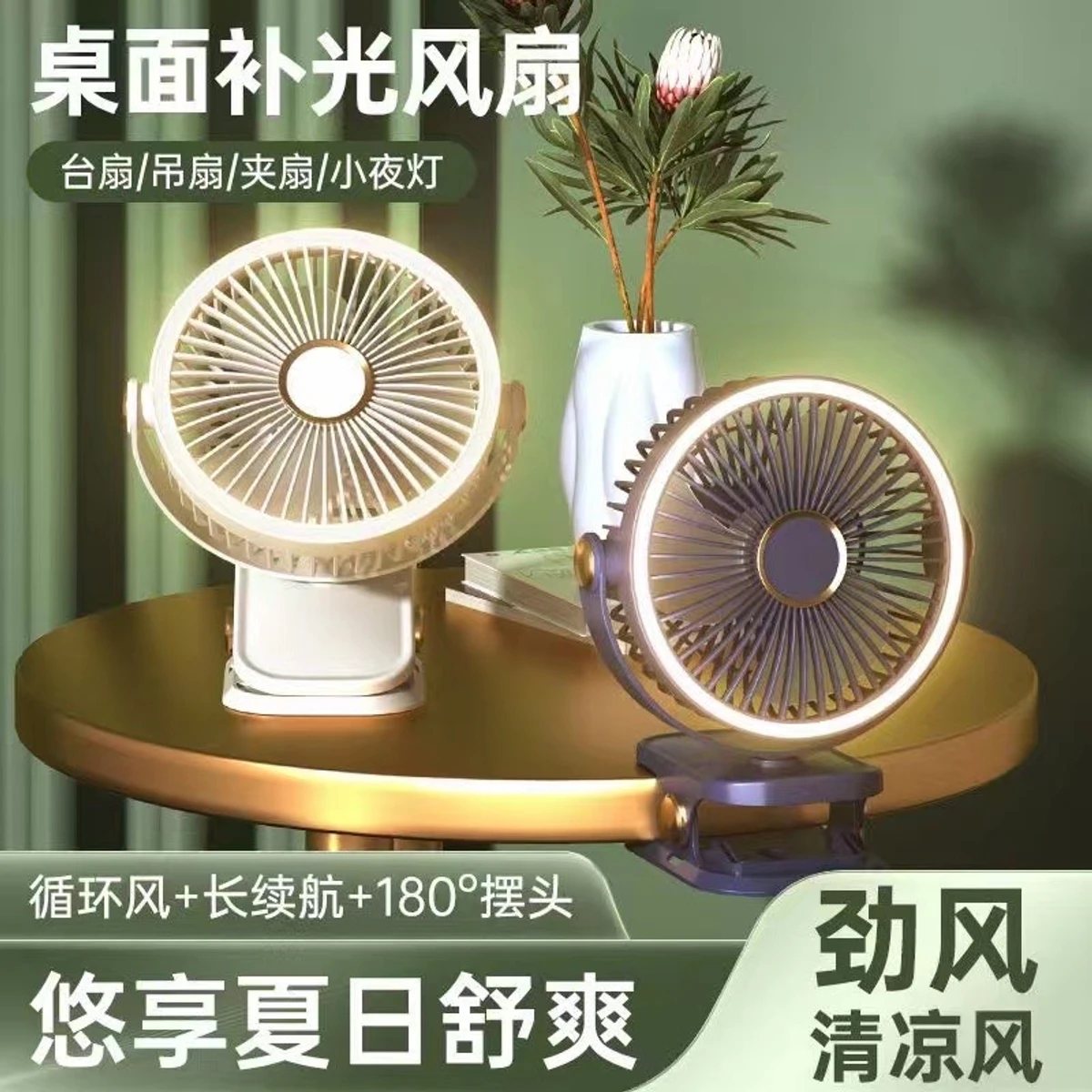 Rechargeable Fan With Light